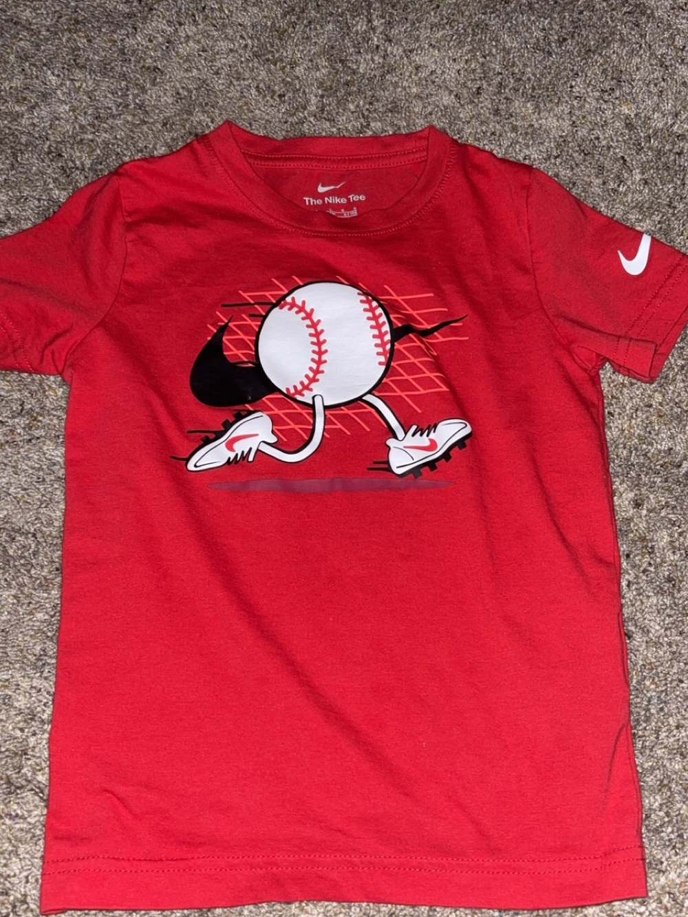 Nike Red Graphic Baseball Tee for Kids